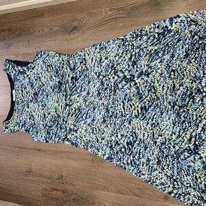 Jessica Vibrant Blue and Green Midi Dress Size 16